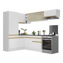 Ver imagem 2 de Armário De Cozinha Completa Canto Multimóveis Branco/dourado