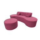 Ver imagem 4 de Sofá Modular Orgânico Monterrey 260cm + Puff Veludo Rosa