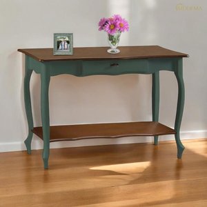 Aparador para Sala com Pés Luis Xv Gaveta e Prateleira 1019p Linz Móveis - Verde Musgo/imbuia