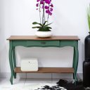 Ver imagem 6 de Aparador para Sala com Pés Luis Xv Gaveta e Prateleira 1019p Linz Móveis - Verde Musgo/imbuia