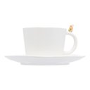 Ver imagem 3 de Conjunto 2 Xícaras de Chá de Cerâmica com Pires Colibri Branco 170ml Wolff