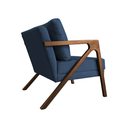 Ver imagem 4 de Kit 2 Poltronas Sala de Estar Madeira Maciça Mel Monique Assento Linho Azul