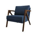 Ver imagem 2 de Kit 2 Poltronas Sala de Estar Madeira Maciça Mel Monique Assento Linho Azul