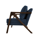 Ver imagem 3 de Kit 2 Poltronas Sala de Estar Madeira Maciça Mel Monique Assento Linho Azul