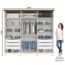 Ver imagem 7 de Guarda Roupa Casal Napoli Ripado 6 Portas Off White/nature com Espelho - Móveis Henn