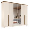 Guarda Roupa Casal Napoli Ripado 6 Portas Off White/nature com Espelho - Móveis Henn - 1