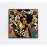 Quadro Decorativo Ilustração Afro Feminino Decor&Quadros ART032 80x80 cm Vidro Impresso - 1
