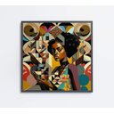 Ver imagem 1 de Quadro Decorativo Ilustração Afro Feminino Decor&quadros Art032 80x80 Cm Vidro Impresso