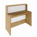 Ver imagem 2 de Balcão Atendimento Recepção Alto 90 Cm Escritório F5 Office Cor:macadâmia com Branco
