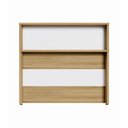 Ver imagem 3 de Balcão Atendimento Recepção Alto 90 Cm Escritório F5 Office Cor:macadâmia com Branco