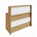 Ver imagem 4 de Balcão Atendimento Recepção Alto 90 Cm Escritório F5 Office Cor:macadâmia com Branco