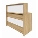Ver imagem 6 de Balcão Atendimento Recepção Alto 90 Cm Escritório F5 Office Cor:macadâmia com Branco