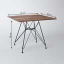 Ver imagem 3 de Mesa De Jantar 90Cm Amêndoa Quadrada Com 4 Cadeiras Brancas Base De Ferro Preto Cor: Preto