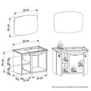 Ver imagem 3 de Kit Banheiro em Aço Loto Branco c/ Lavatório Desmontado