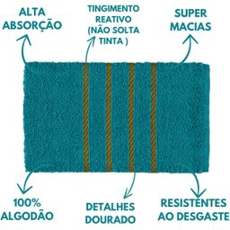 Jogo de Toalha Montreal 2 Banhão + 2 Rosto + 2 Tapete Piso Luxuoso 100% Algodão Verde Claro - 3