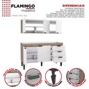 Ver imagem 3 de Cozinha Completa Gabinete e Armário Aéreo Flamingo 150 Cozimax Nude/jequitiba