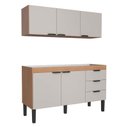 Ver imagem 1 de Cozinha Completa Gabinete e Armário Aéreo Flamingo 150 Cozimax Nude/jequitiba