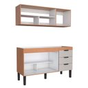 Ver imagem 2 de Cozinha Completa Gabinete e Armário Aéreo Flamingo 150 Cozimax Nude/jequitiba