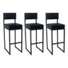 Kit 3 Banqueta Banco Estilo Industrial para Balcão Moderna Preto - 1