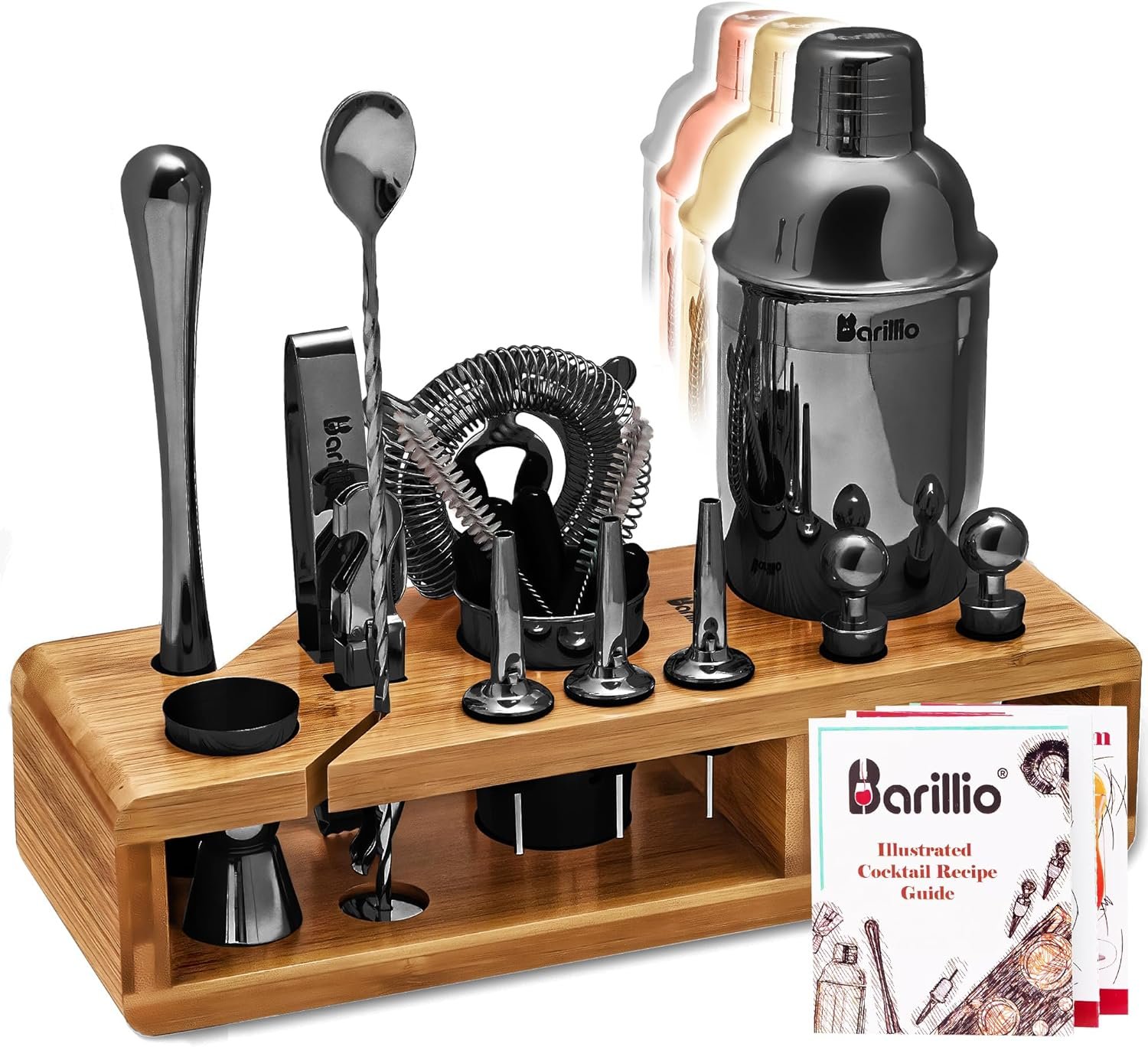 Barillio: Conjunto de 23 Peças para Bartender - Preto