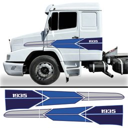 Faixa Mercedes Benz Mb 1935 Adesivo Lateral Caminhão Teu Adesivo Azul - 1
