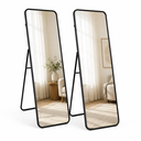 Ver imagem 1 de Kit 2 Espelho Decorativo de Chão 160x50cm com Moldura em Metal Estilo Moderno para Quartos e Salas m