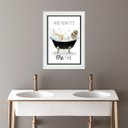 Ver imagem 1 de Quadro Decoração Banheiro Menina 24x18cm:madeira Branca