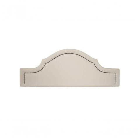 Cabeceira Casal Luxo 140X60 Off White Tachas Fumê