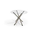 Ver imagem 1 de Mesa de Sala Jantar Volga C/ Tampo de Vidro Redondo 95cm Niquel - Kappesberg