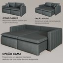 Ver imagem 4 de Sofá Cama Retrátil em Madeira Eucalipto e Veludo 210cm Uruguai