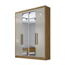 Ver imagem 2 de Guarda Roupa Solteiro com Espelho 4 Portas 3 Gavetas Sevilha-cumaru-fendi Móveis Novo Horizonte