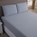 Ver imagem 2 de Jogo de Cama Lençol Sereno Casal em Malha Algodão Cinza 100% Algodão