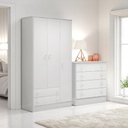 Ver imagem 1 de Conjunto Infantil Aurora Branco/branco: Cômoda 4 Gavetas Aurora + Guarda-roupa Aurora 3 Portas
