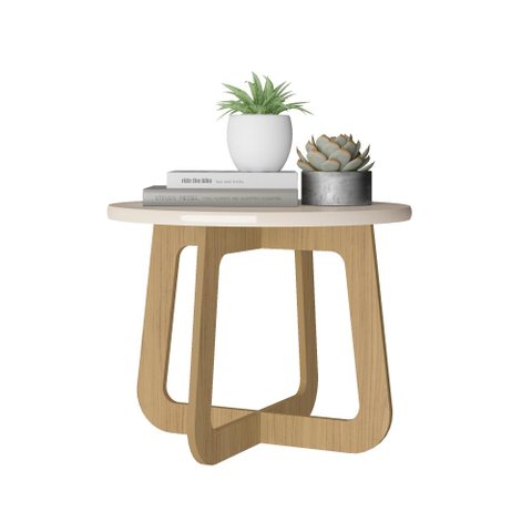 Mesa de Centro Jasmin Off White/carvalho Artely