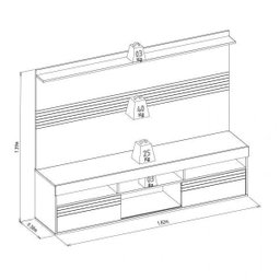 Rack com Painel para TV até 60 Polegadas Samba Yescasa - 7
