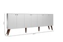 Ver imagem 3 de Aparador Buffet Retro para Sala de Estar 7 Portas Nicarágua - Branco