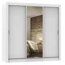 Ver imagem 2 de Guarda-Roupa Casal Madesa Lyon 3 Portas de Correr com Espelho 2 Gavetas Branco Cor:Branco