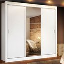 Ver imagem 1 de Guarda-Roupa Casal Madesa Lyon 3 Portas de Correr com Espelho 2 Gavetas Branco Cor:Branco