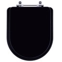 Ver imagem 1 de Assento Sanitário Tampa de Vaso Madeira Mdf Laqueado Carrara para Bacia Deca 6lpf - Preto