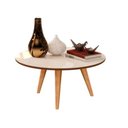 Ver imagem 2 de Mesa Mesinha Centro Dubai Off White/freijó