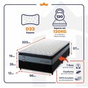 Ver imagem 3 de Conjunto Cama Box Espuma Chicago Cinza Solteiro 96x203x57