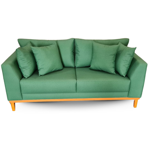 Sofá Pierri | Base de Madeira & Tecido Acquablock Impermeável | Medida 180cm | Oliva