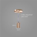 Ver imagem 2 de Pendente Tubo Cilindro Alumínio Cobre Escovado 4x6cm E27 St458