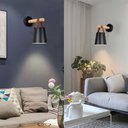 Ver imagem 4 de Arandela Luminária de parede em madeira moderna, design nórdico, lâmpada de parede com cabo interrup