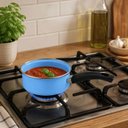 Ver imagem 3 de Panela Papeiro Esmaltado Azul Bebê 800ml Cabo em Baquelite Panelinha Metallouça