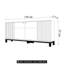 Ver imagem 5 de Balcão Buffet Sala de Jantar 179cm Lucca Off/Freijó C01 - Mpozenato
