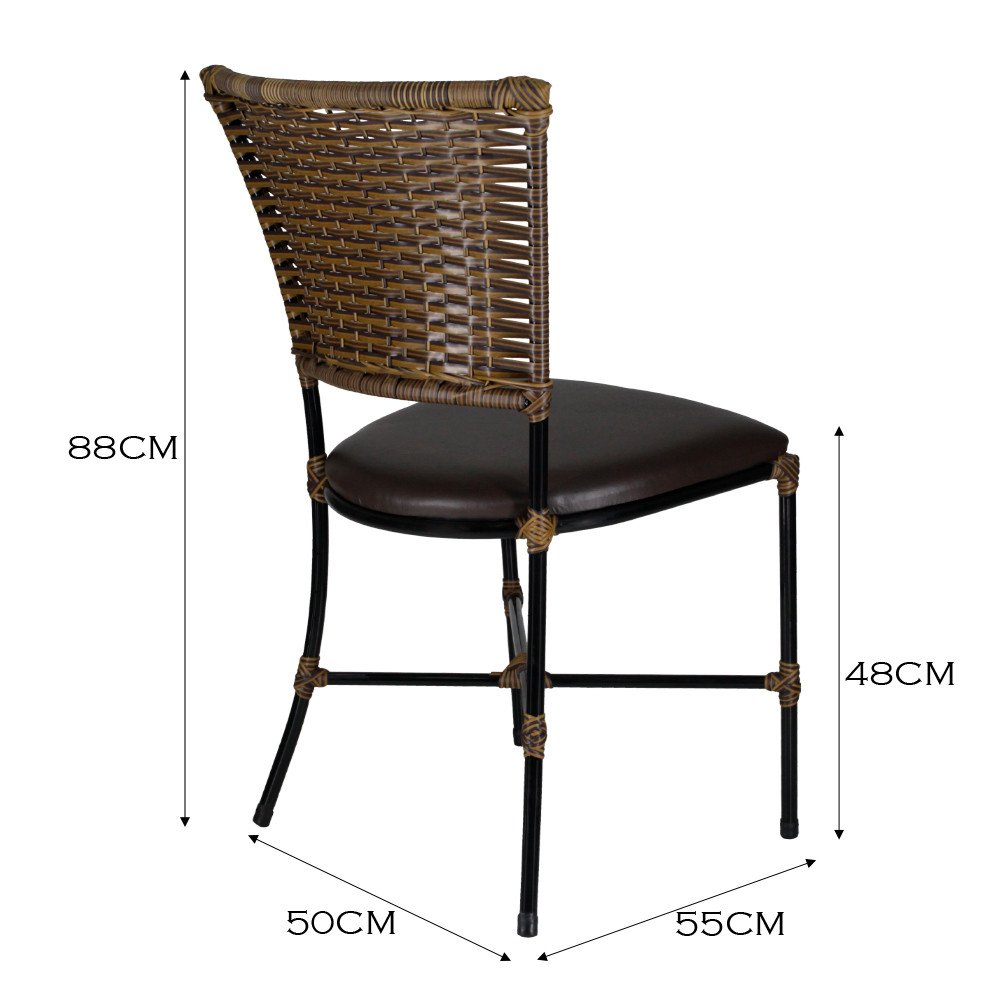 Conjunto de 2 Cadeiras para Área Externa Gramado Fibra Junco - 4