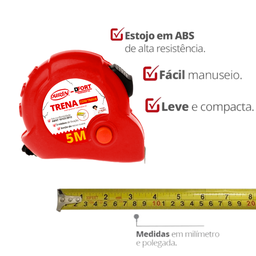 Trena Métrica de 5 Metros com Trava Durín - 3