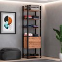 Ver imagem 7 de Jogo de Quarto Estilo Industrial 5 Peças Chess F04 Preto/Solanum - Mpozenato
