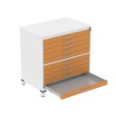 Ver imagem 4 de Mapoteca 10 Gavetas 120,4cm x 122,3cm Aço Branco/Laranja Picasso